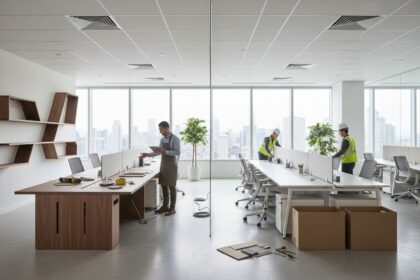 Mobilier de bureau moderne et ergonomique dans un espace professionnel