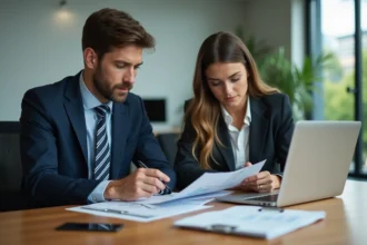 Consultant d'affaires et entrepreneure en réunion dans un bureau moderne