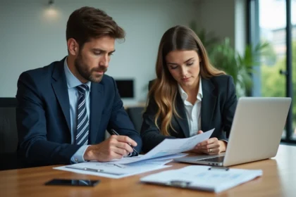 Consultant d'affaires et entrepreneure en réunion dans un bureau moderne