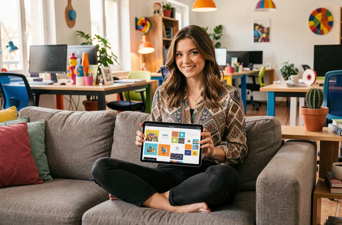 Créative de l'agence Digital Unicorn travaillant sur des projets de branding digital dans le Vaucluse