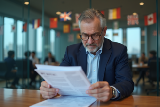 Expert en commerce international examine documents WTO