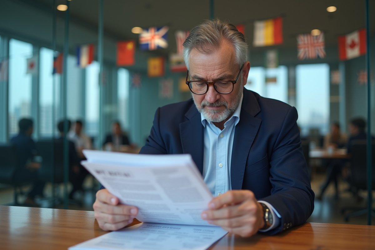 Expert en commerce international examine documents WTO