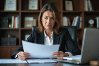 Femme d affaires concentrée avec documents et calendrier