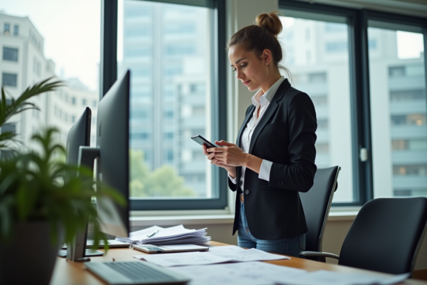Jeune femme professionnelle vérifiant ses analyses marketing