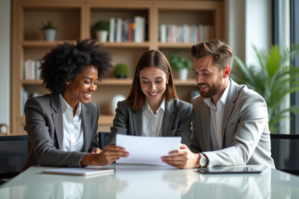 Groupe de professionnels en réunion stratégie marketing