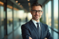 Homme d'affaires confiant dans un bureau moderne
