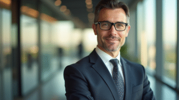 Homme d'affaires confiant dans un bureau moderne