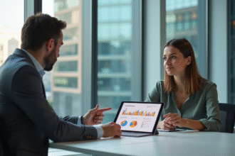 Femme en réunion d'affaires avec consultante en marketing