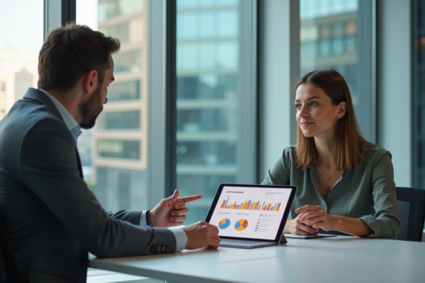 Femme en réunion d'affaires avec consultante en marketing